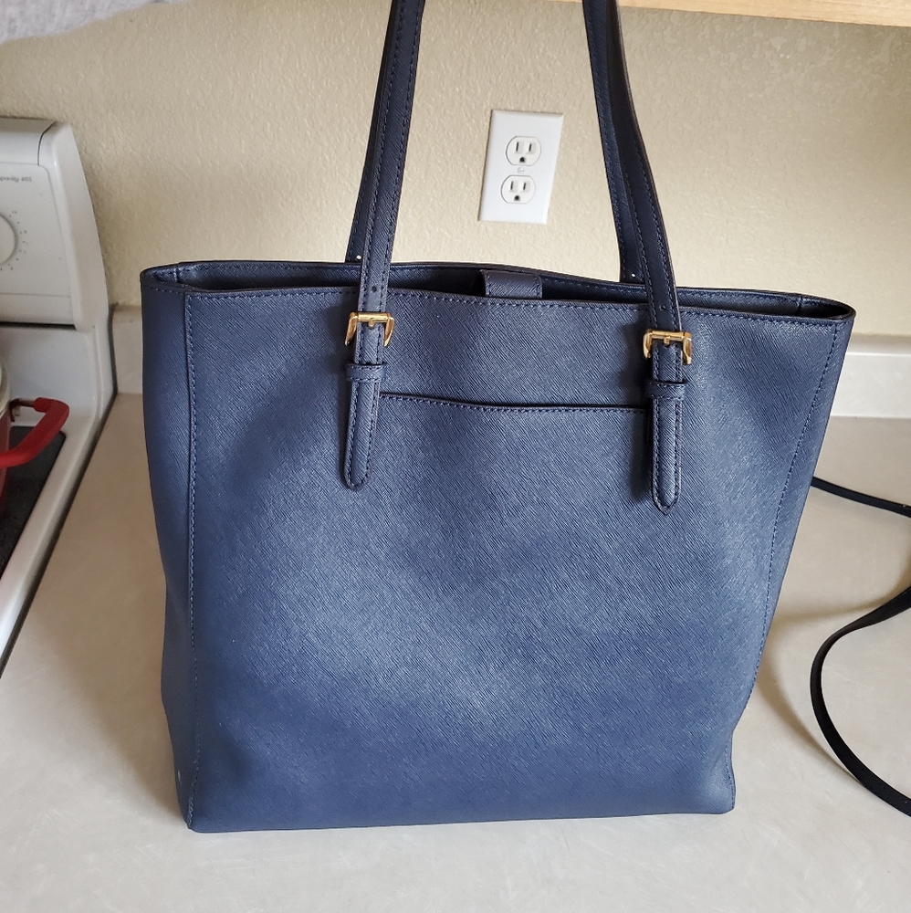 Euc Michael Kors Navy Blue Shoulder Bag Purse xlarge - Picture 3 of 13